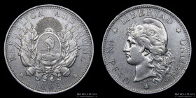 Argentina. 1 Peso 1882. Patacon. CJ 13