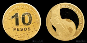 Argentina. 10 Pesos 2021. FIFA World Cup Qatar 2022. Oro