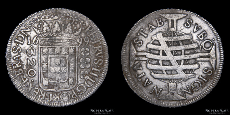 Brasil. Pedro II (1683-1706) 320 Reis 1699. AG.917; 31mm; 9.37g. KM89.1 (VF) Alg...
