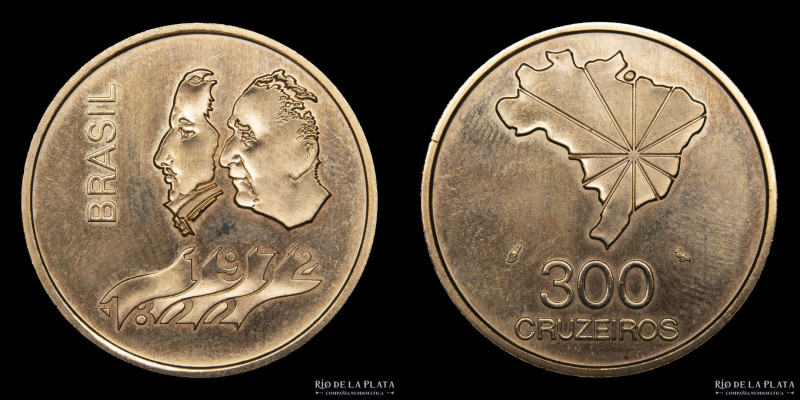 Brasil. 300 Cruzeiros 1972. AU.920; 27.5mm; 16.74g. KM584 (UNC)
Estimate: USD 1...