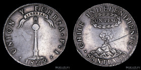 Chile. 1 Peso 1822. FJ. KM82.2