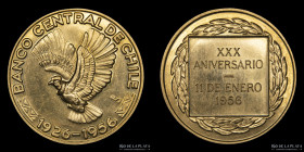 Chile. Medalla. Banco Central 1956. Oro