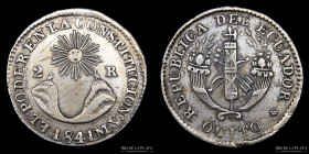 Ecuador. 2 Reales 1841 MV. Quito. KM18