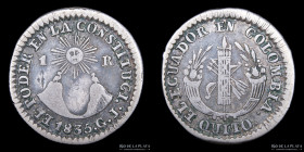 Ecuador. 1 Real 1835 GJ. Quito. KM13