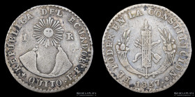 Ecuador. 1 Real 1837 FP. Quito. KM20