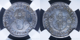 Ecuador. 1 Real 1838 ST. Quito. Leyendas invertidas. KM17