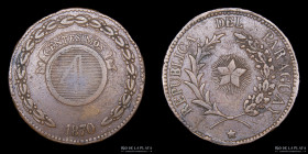 Paraguay. 4 Centesimos 1870 SAEZ. Asuncion Crude. Scala 2