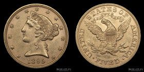 USA. 5 Dollars 1895. Coronet head with motto. KM101