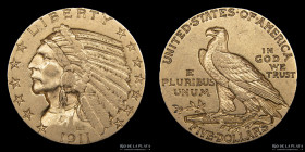 USA. 5 Dollars 1911 Indian Head. KM129