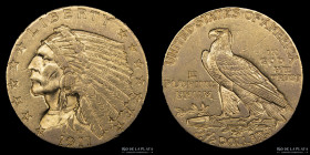 USA. 2.5 Dollars 1911 Indian Head. KM128