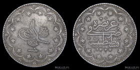 Otomanos. Mehmed V. 20 Kurus 1917. KM780