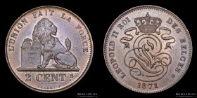 Belgica. Leopoldo II. 2 Centimes 1871. KM35.1