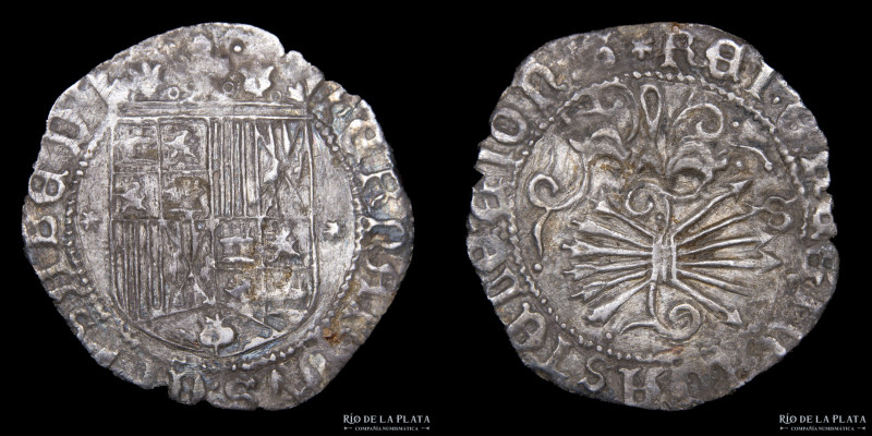 España. Reyes Católicos (1474-1504) 1 Real ND. Sevilla mint. AG.931; 26mm; 2.53g...