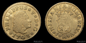 España. Felipe V. 1/2 Escudo 1743 JF. Madrid. KM361