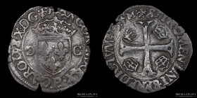 Francia. Carlos X Pretendiente. Douzain 1593. Dy 1180