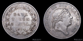 Gran Bretaña. George III. 3 Shilling 1814. Contramarca ST. KMTn5