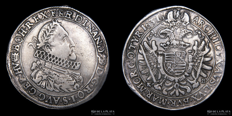 Hungria. Fernando II (1618-1637) 1 Thaler 1631. Ceca de Kremnitz. AG.882; 47.0mm...