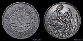 Switzerland. 5 Francs 1865. Festival de Tiro de Schaffhausen. XS8