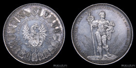 Switzerland. 5 Francs 1879. Festival de Tiro de Basel. XS14