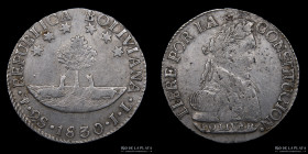 Bolivia. 2 Soles 1830 JL. Fecha grande. KM95a