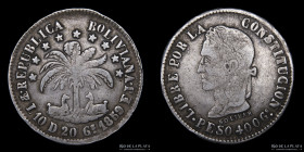 Bolivia. 8 Soles 1859 FJ. Sin punto. KM138.3