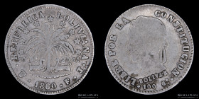 Bolivia. 2 Soles 1860 FJ. KM135.2