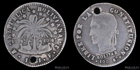 Bolivia. 2 Soles 1861 FJ. R/R. KM135.2