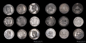 Bolivia. 1/2 Sol 1858 a 1863. Lote x9. Variedades a estudiar