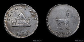 Bolivia. 1/4 Sol 1852. Llama chica. KM111
