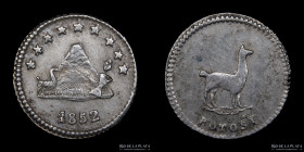 Bolivia. 1/4 Sol 1852. Llama macho. KM111