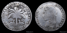 Bolivia. 2 Soles 1856 P. La Paz Mint. KM129