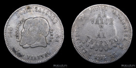Bolivia. 1/2 Melgarejo 1865. KM145