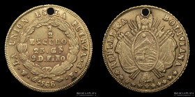 Bolivia. 1/2 Escudo 1866 FE. KM140