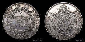 Bolivia. 1 Boliviano 1865 FP. KM152.1