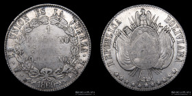 Bolivia. 1 Boliviano 1869 FE. 11 estrellas. KM152.2
