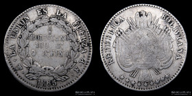 Bolivia. 1/5 Boliviano 1865 FP KM151.2