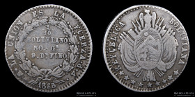 Bolivia. 1/10 Boliviano 1865 FP KM150