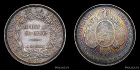 Bolivia. 50 Centavos 1892 CB . KM161.5