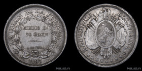 Bolivia. 50 Centavos 1893 CB . KM161.5