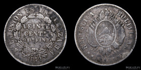 Bolivia. 20 Centavos 1872 FE. KM159.1