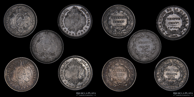 Bolivia. 20 Centavos 1895 a 1900. Lotex5. A estudiar
Estimate: USD 50-100
