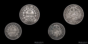 Bolivia. 10 y 5 Centavos 1883. Lote x2. Sin agujero. KM169 y 70