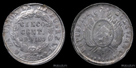 Bolivia. 5 Centavos 1884 FE. KM157.1