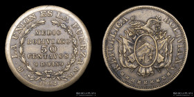 Bolivia. 50 Centavos 1902. Ensayo. KMPn56