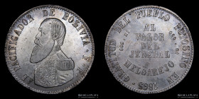 Bolivia. 1 Melgarejo 1865 FP. KM146