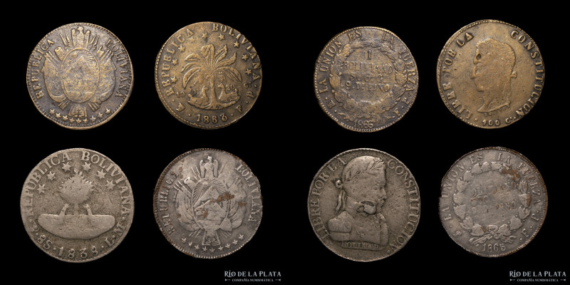 Bolivia. Lote x4. Falsas tamaño corona. A estudiar
Estimate: USD 50-80