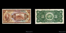 Bolivia. Banco Central. 20 Bolivianos 1928. Pick 122a
