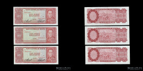 Bolivia. Banco Central. Error 100 Pesos Bolivianos 1962 consecutivos. Pick 163