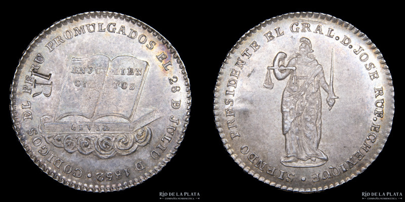 Perú. 1852. Proclama Constitucional. Resello aparentemente particular con letras...