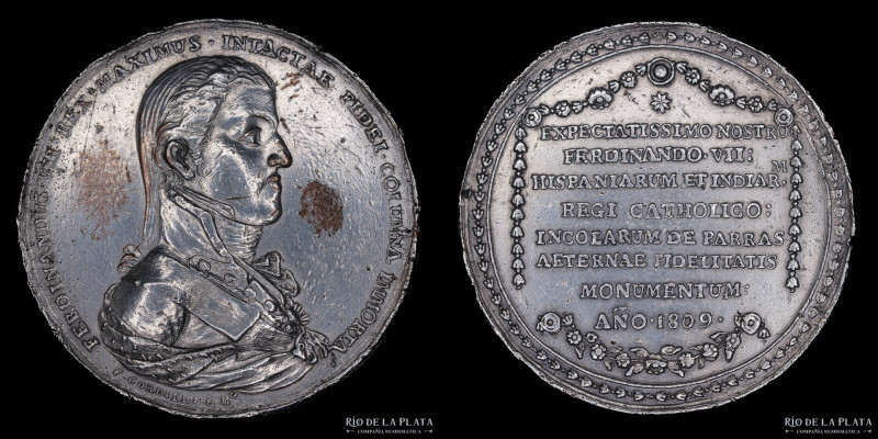 México. Fernando VII. 1809. Parras. Grabador: F. Gordillo. Ceca de Ciudad de Méx...